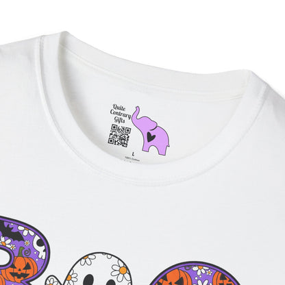 Cute Floral Boo w/Ghost Adult T-shirt