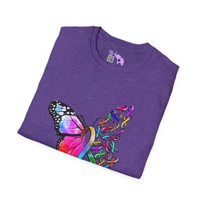 Butterfly Fight Cancer in All Colors 10 Adult T-shirt