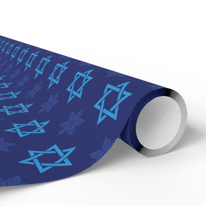 Star of David 3 Hanukkah Wrapping Paper