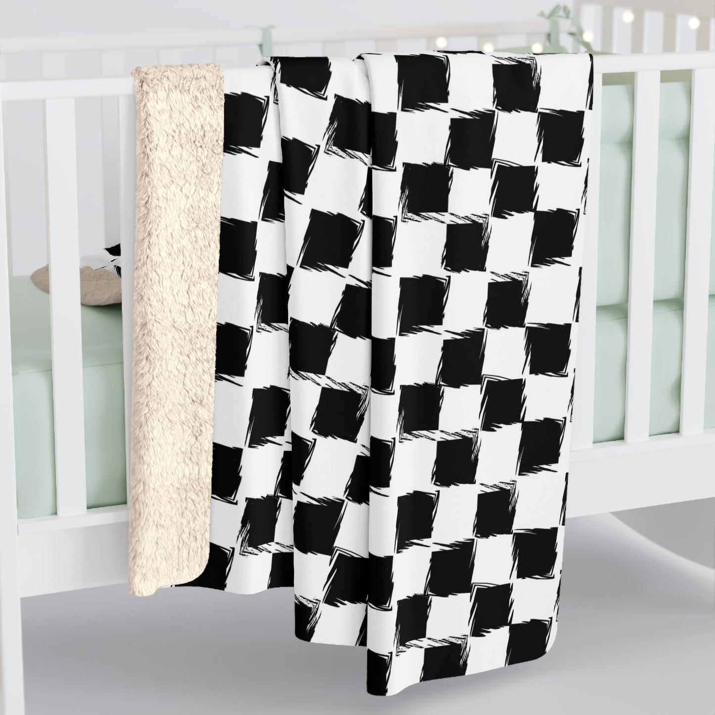 Distorted Check Fleece Blanket
