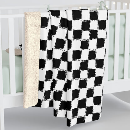Distorted Check Fleece Blanket