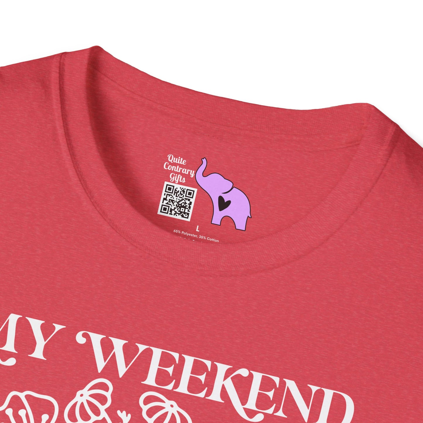 My Weekend Is Fully Booked (Flowers, Open Book) Adult T-shirt