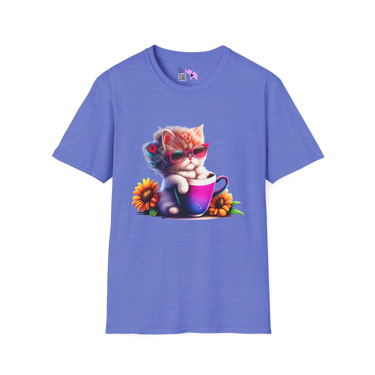 Cool Sunflower Kitten 3 Adult T-shirt