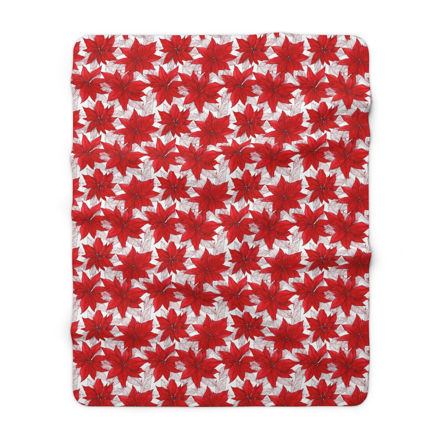 Christmas Blossom Sketch Fleece Blanket