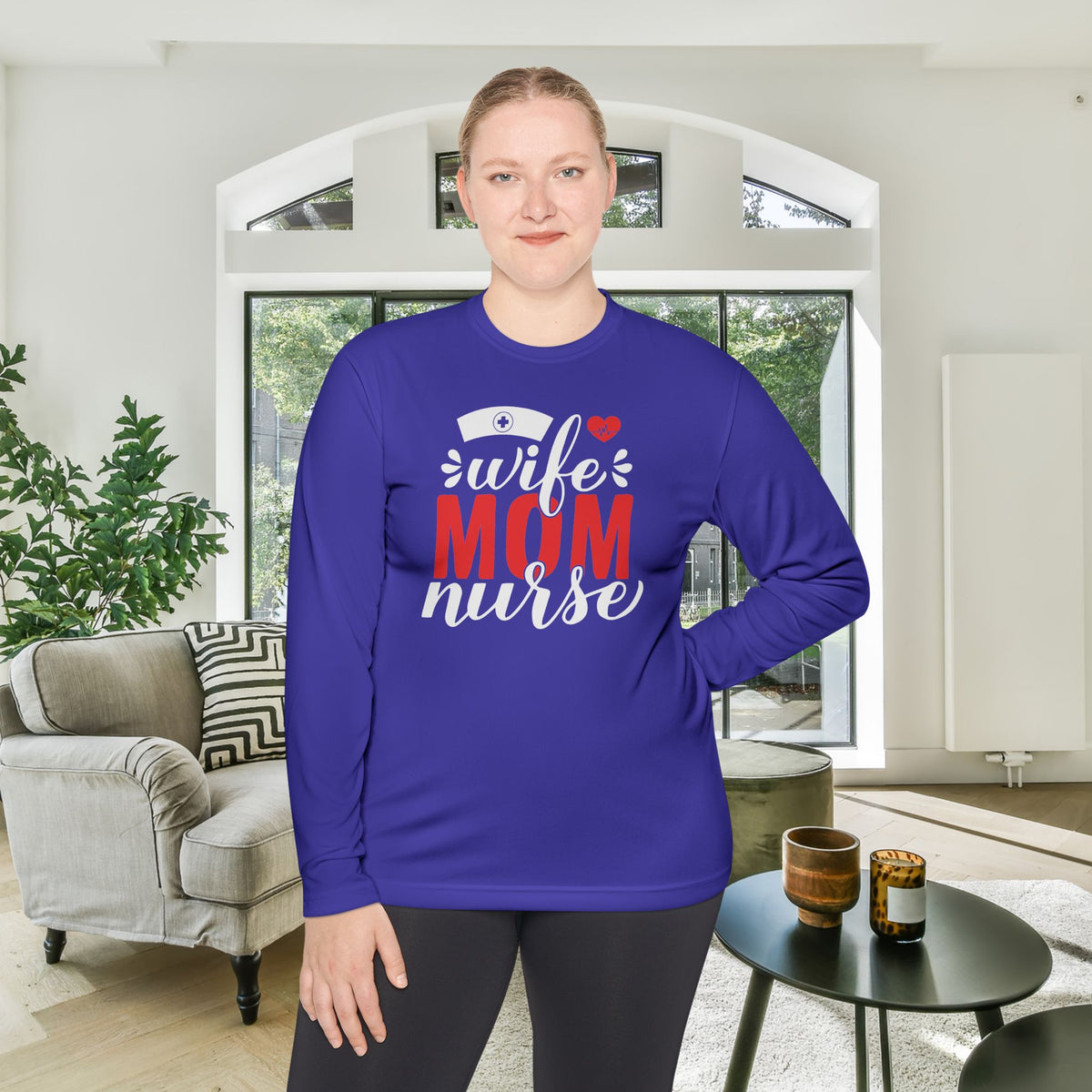 Wife Mom Nurse Adult Long Sleeve Tee