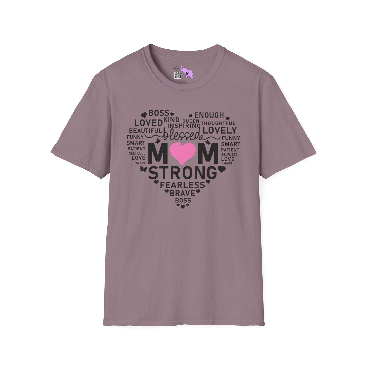Mom Strong (Heart) Adult T-shirt