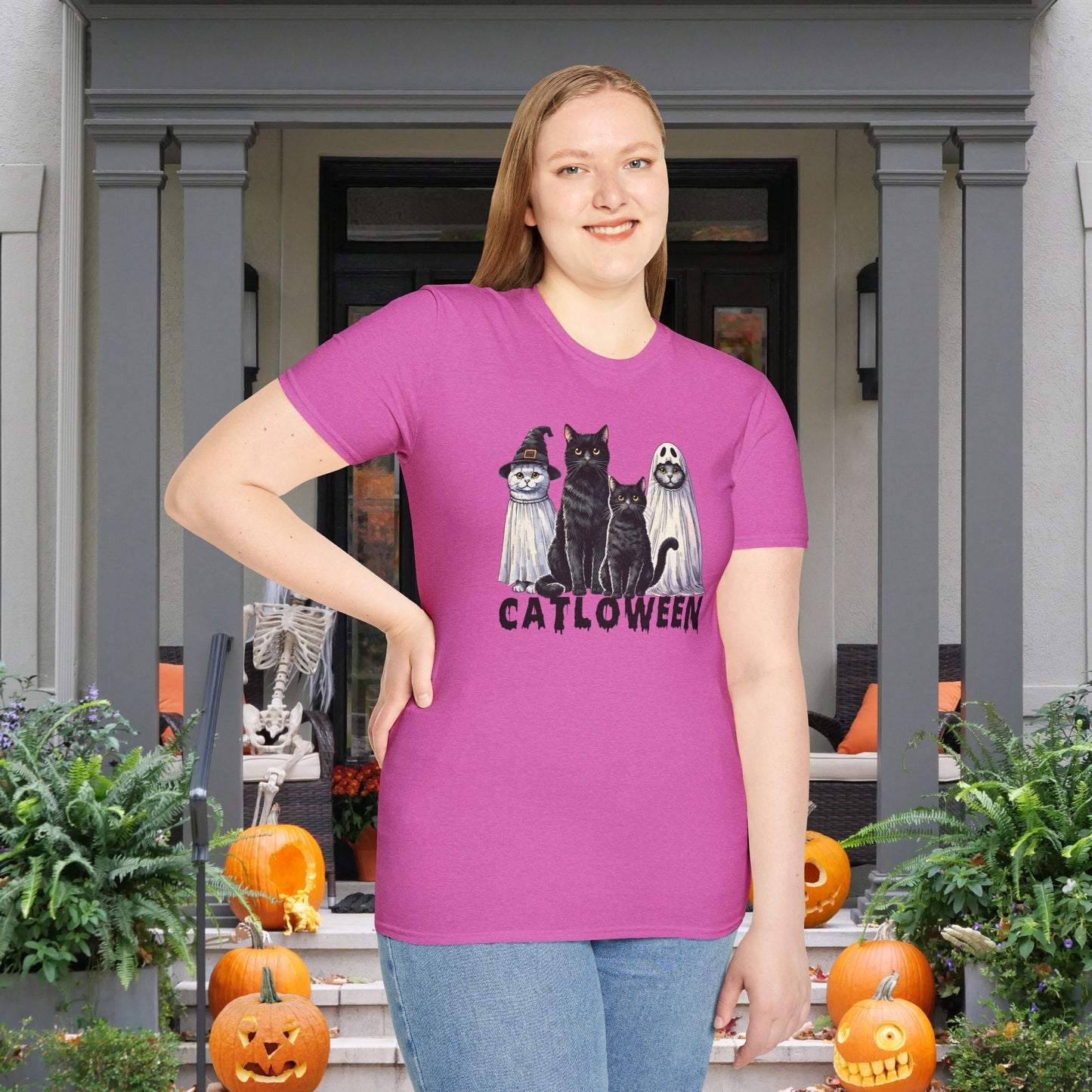 Catloween Adult T-shirt