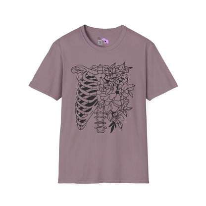 Floral Ribcage Adult Tshirt