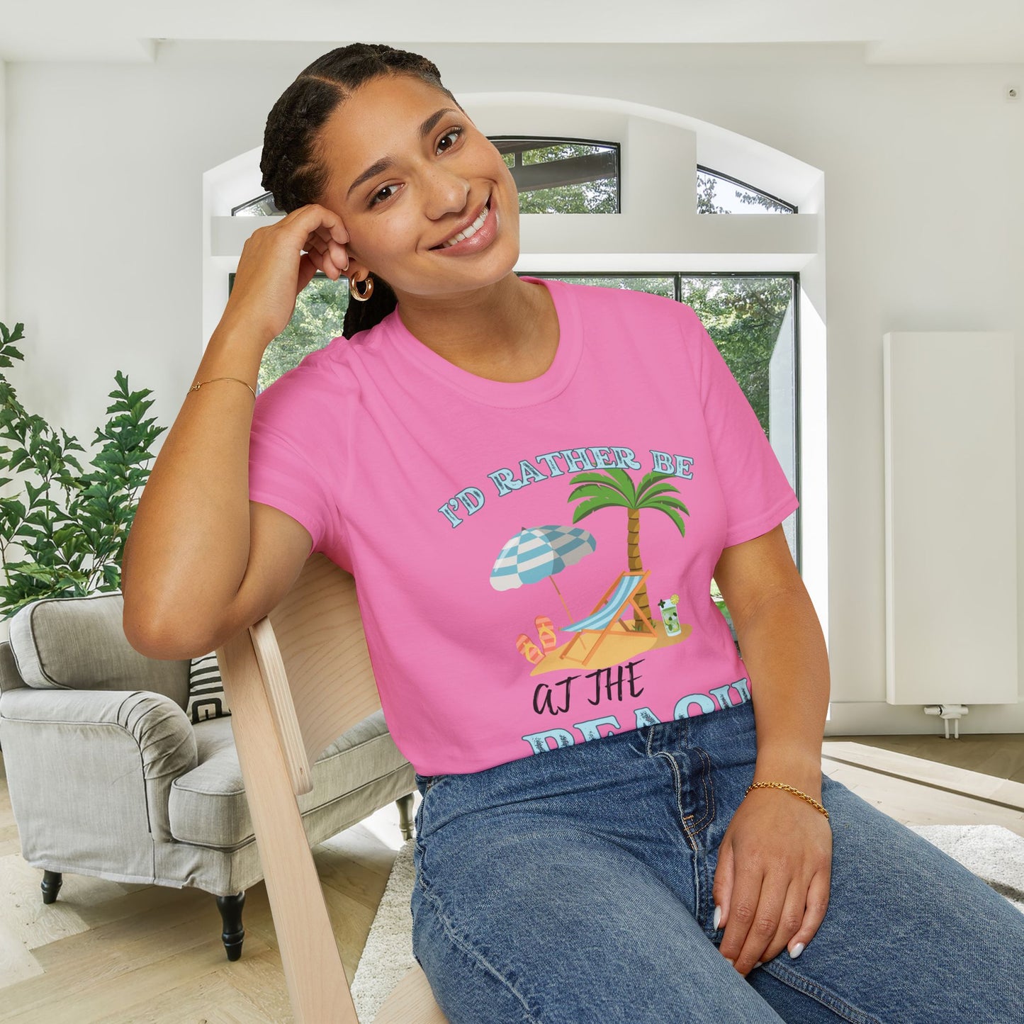 I'd Rather Be At The Beach Adult T-shirt