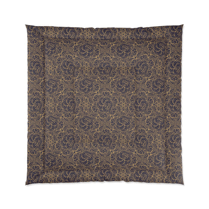 Golden Midnight Radiance Mandala Comforter