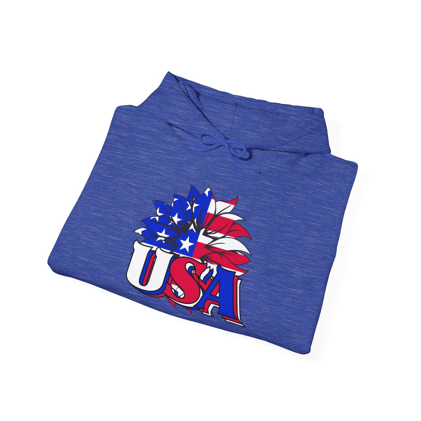 USA Red White & Blue Sunflower Heavy Blend™ Hooded Sweatshirt