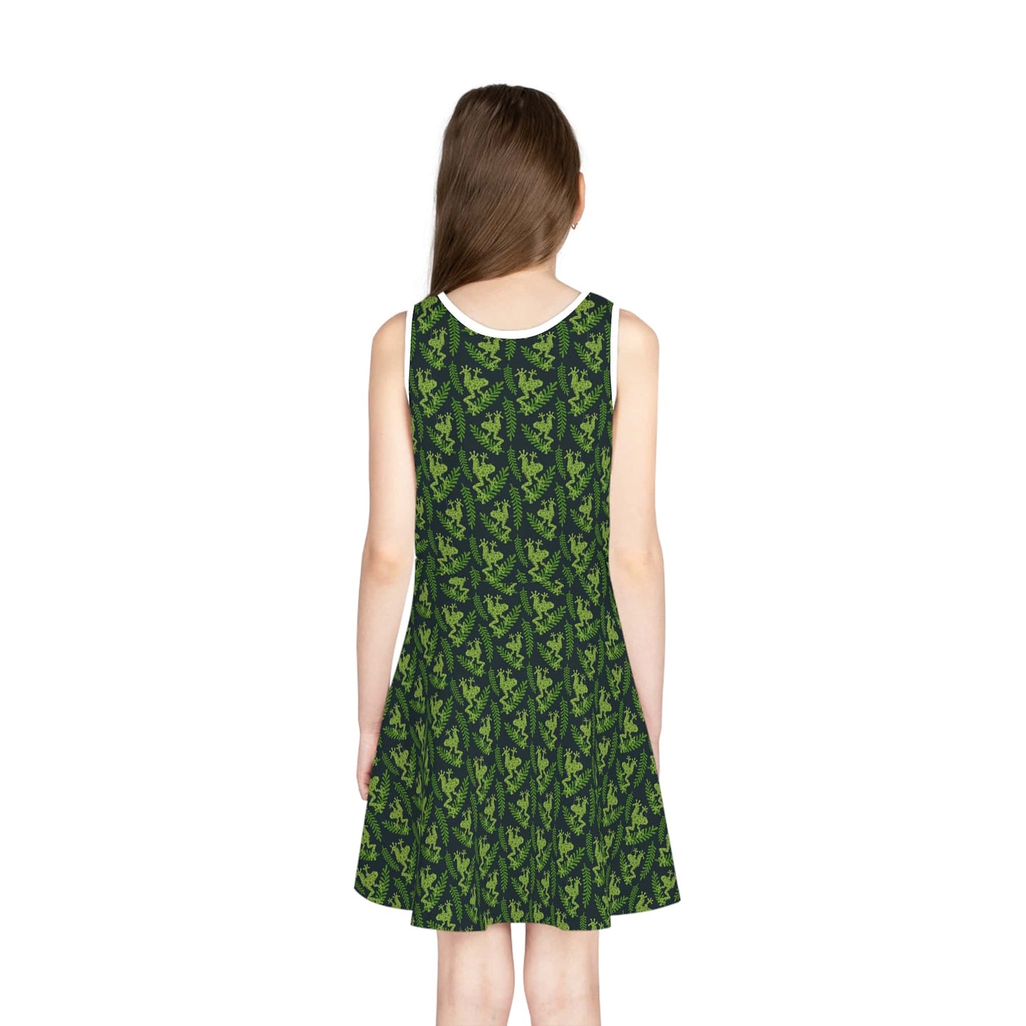 Emerald Canopy Frogs Girls' Sleeveless Sundress