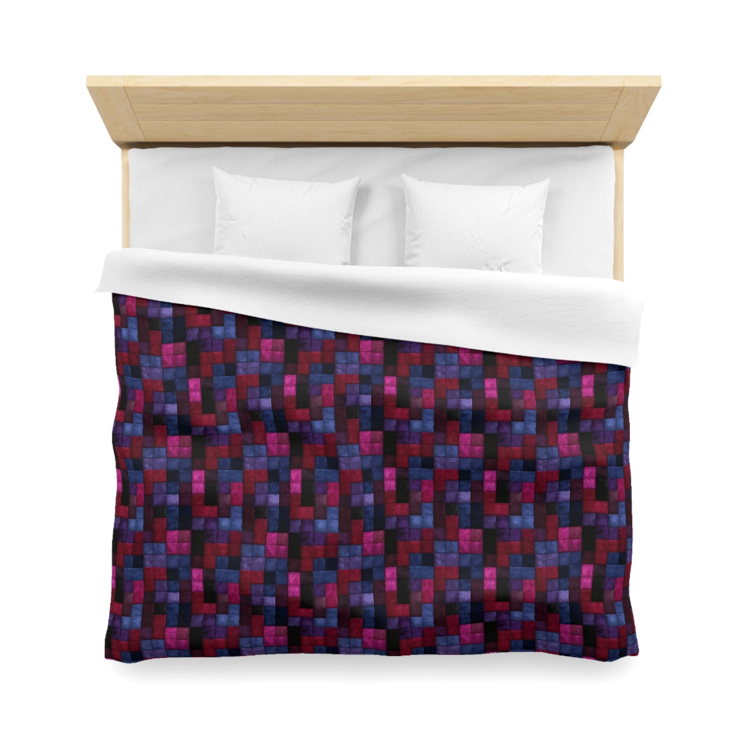 Velvet Mosaic Print Microfiber Duvet Cover