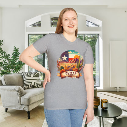 Texas Desert Roads Adult T-shirt