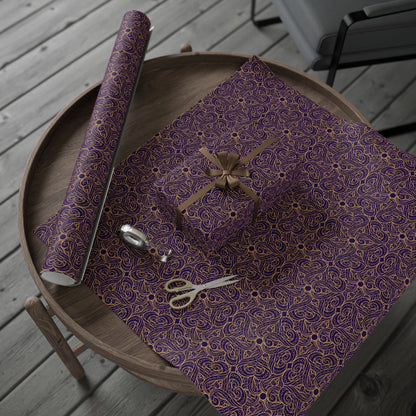 Golden Amethyst Radiance Mandala Wrapping Paper