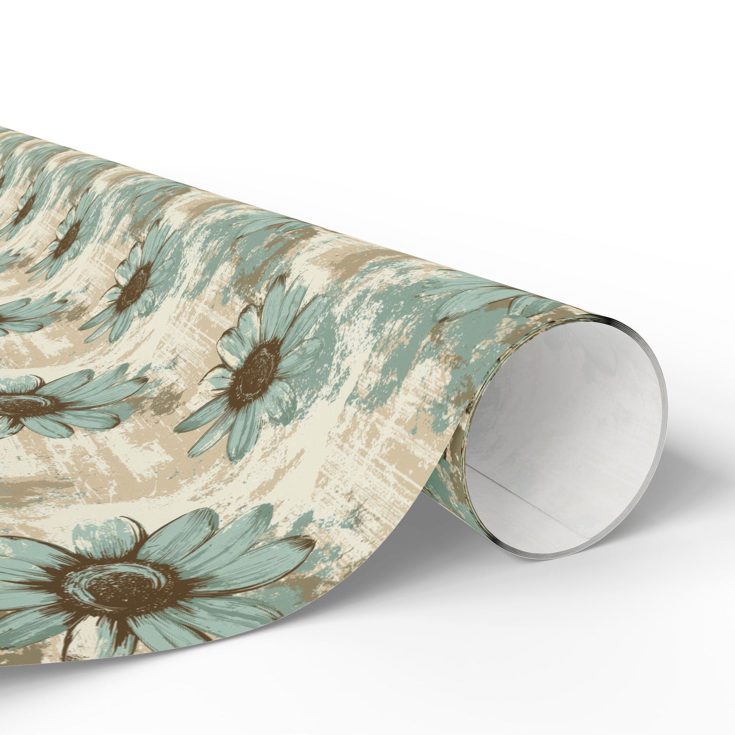 Rustic Teal Daisy Wrapping Paper