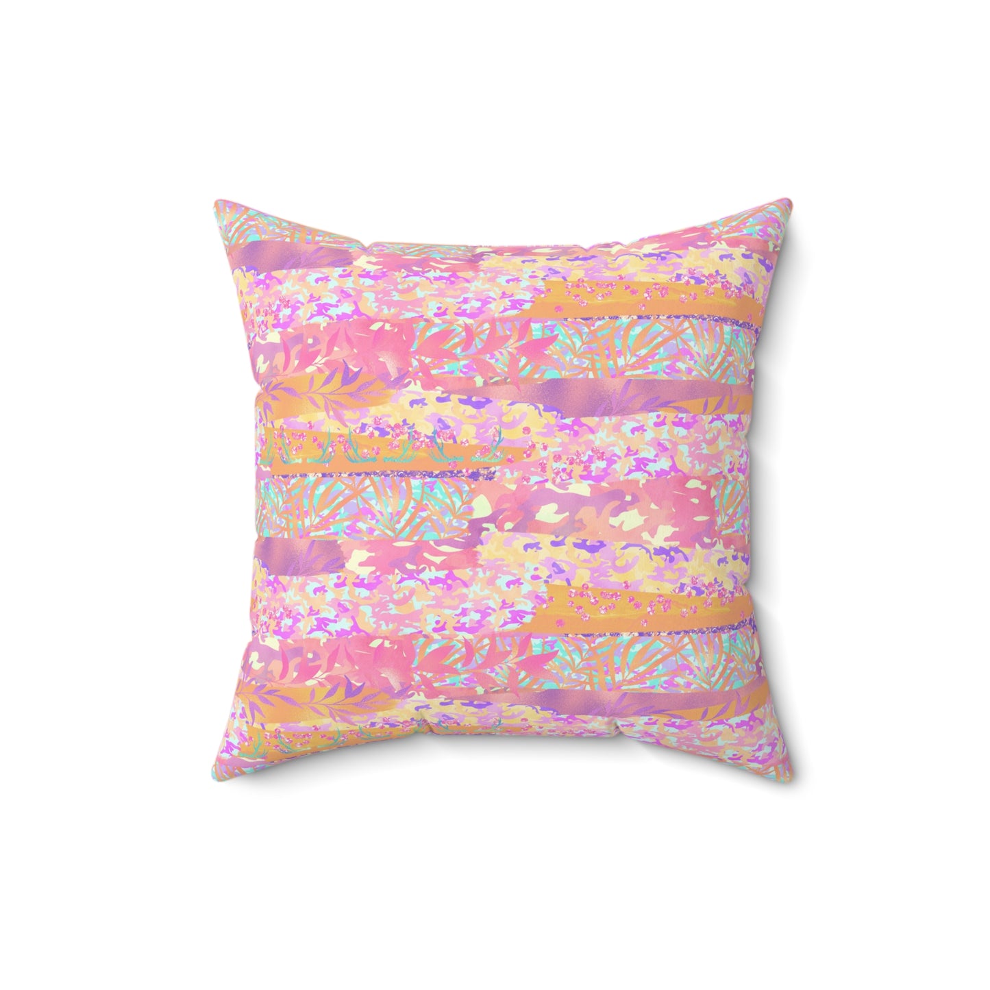 Wild Tropic Collage Throw Pillow