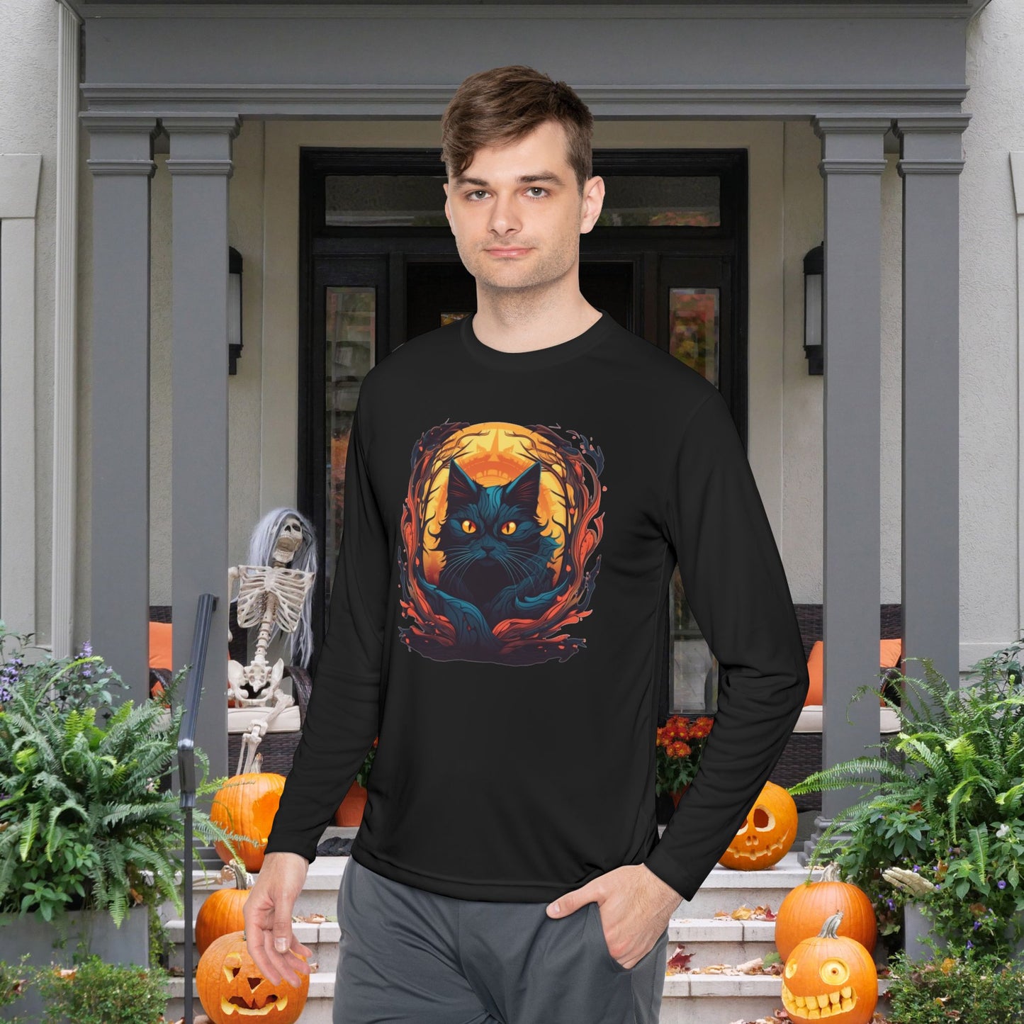Creepy Black Cats 7 Adult Long Sleeve Tee