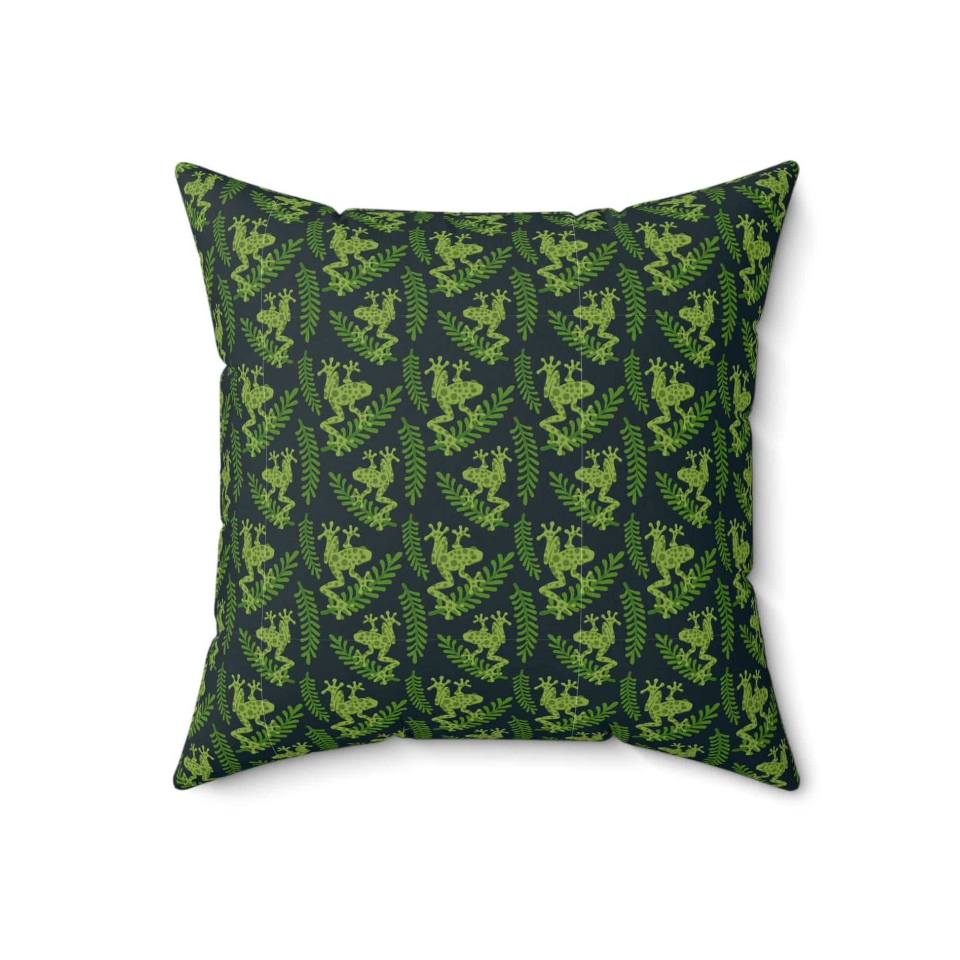 Emerald Canopy Frogs Throw Pillow