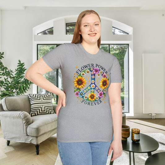 Flower Power Forever Adult T-shirt