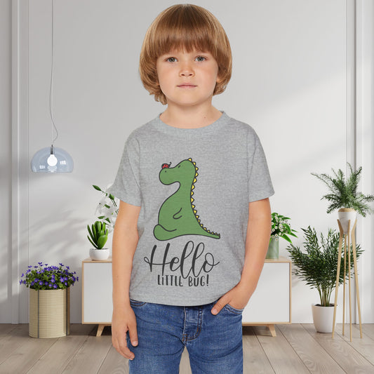 Hello Little Bug (Dinosaur) Heavy Cotton™ Toddler T-shirt