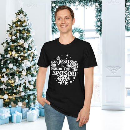 Jesus Is The Reason For The Season Snowflake Adult T-shirt