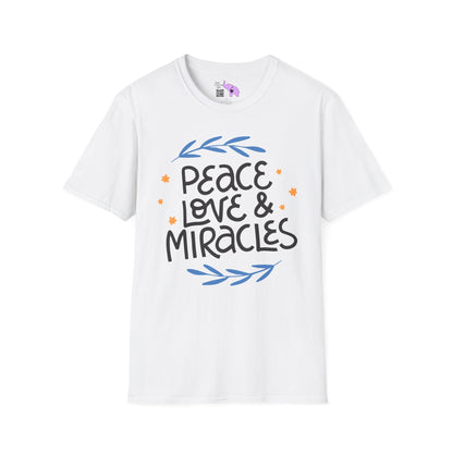 Hanukkah Peace Love & Miracles 2 Adult T-shirt