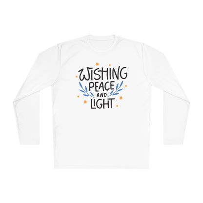 Hanukkah Wishing Peace & Light 3 Adult Long Sleeve Tee