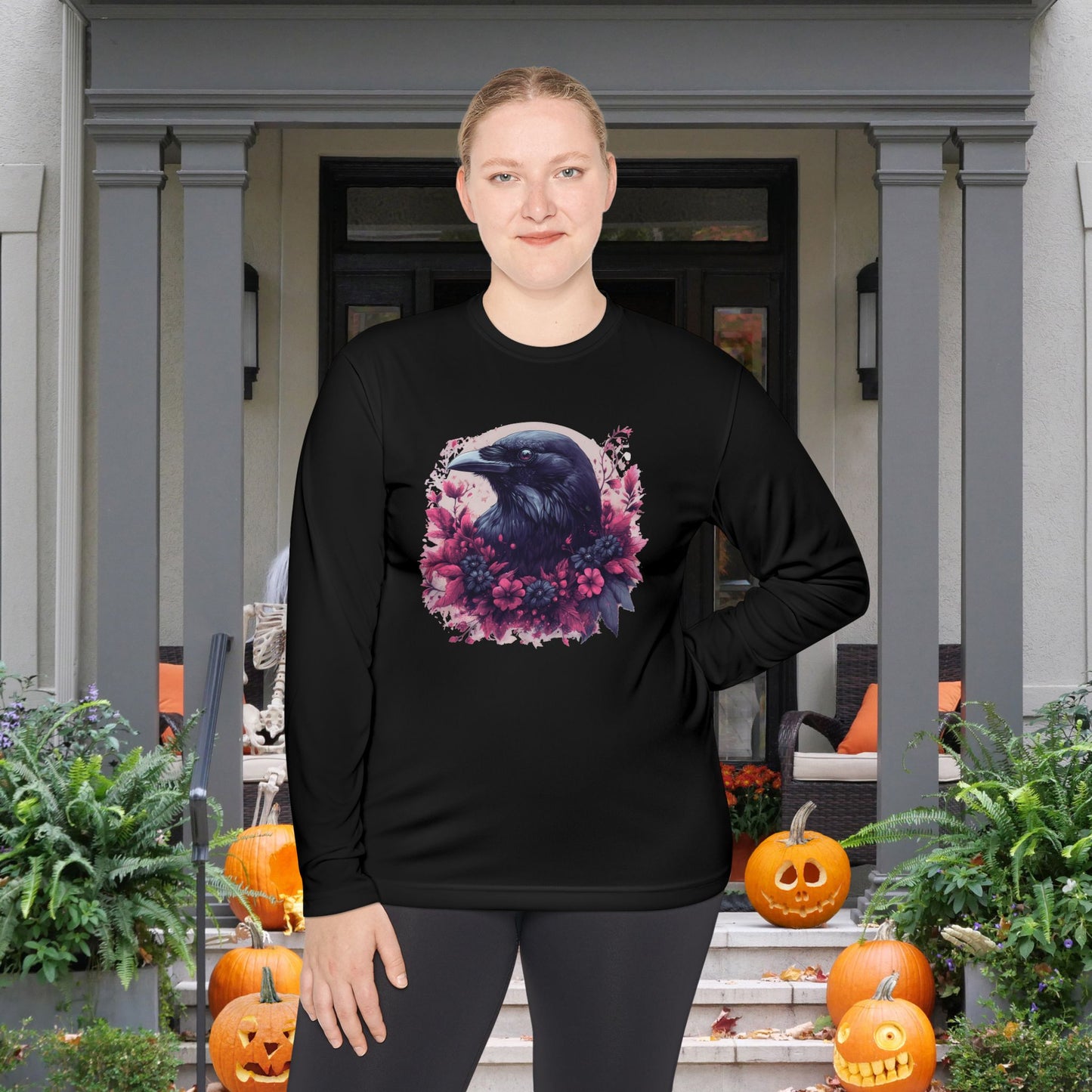 Halloween Crows Adult Long Sleeve Tee