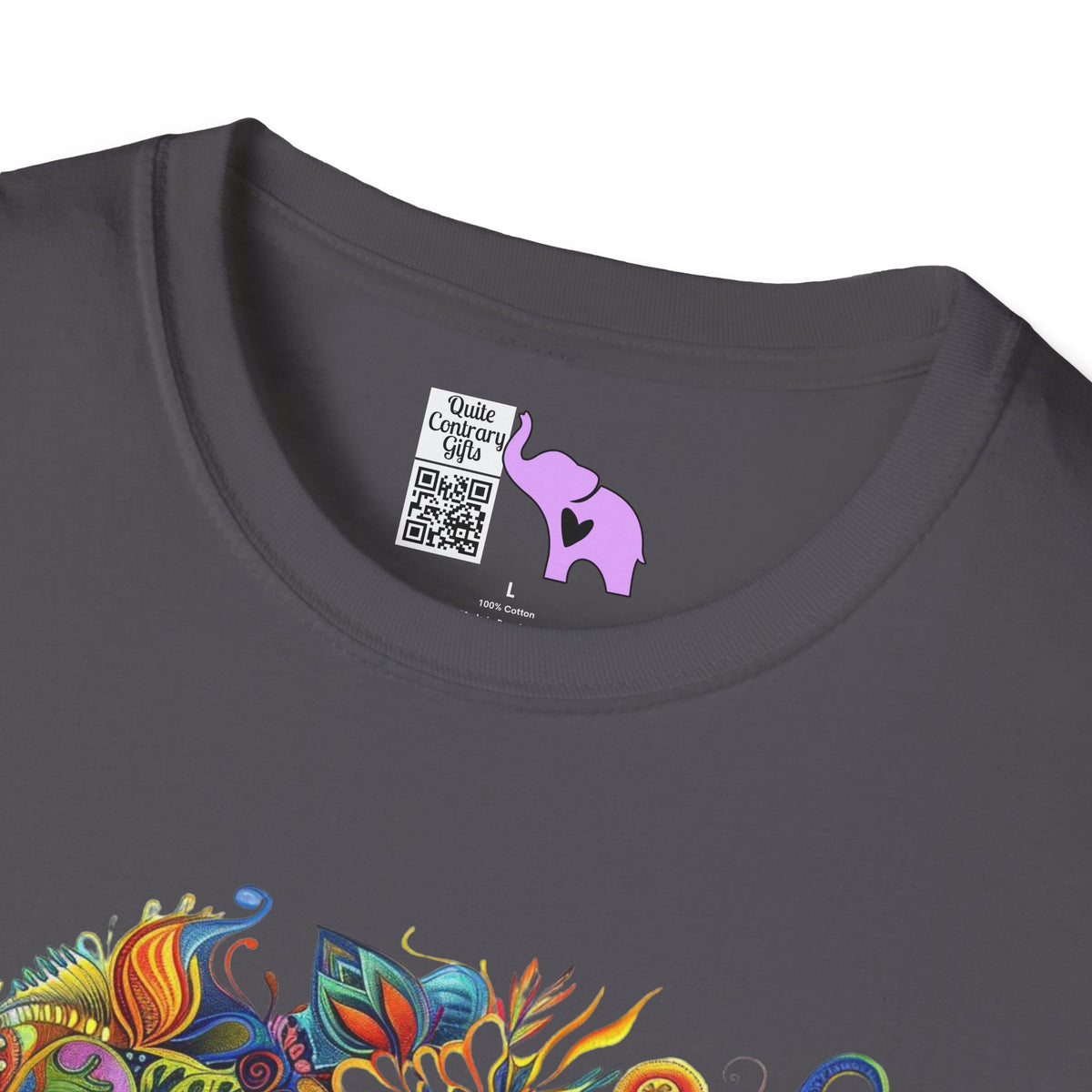 Colorful Paisley Woman Profile Adult T-shirt