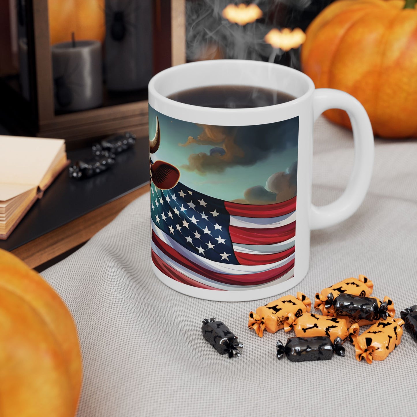 Stars, Stripes, & Moos Ceramic Mug, (11oz, 15oz)