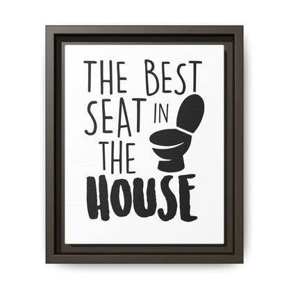 The Best Seat In The House Framed Canvas Bathroom Art
