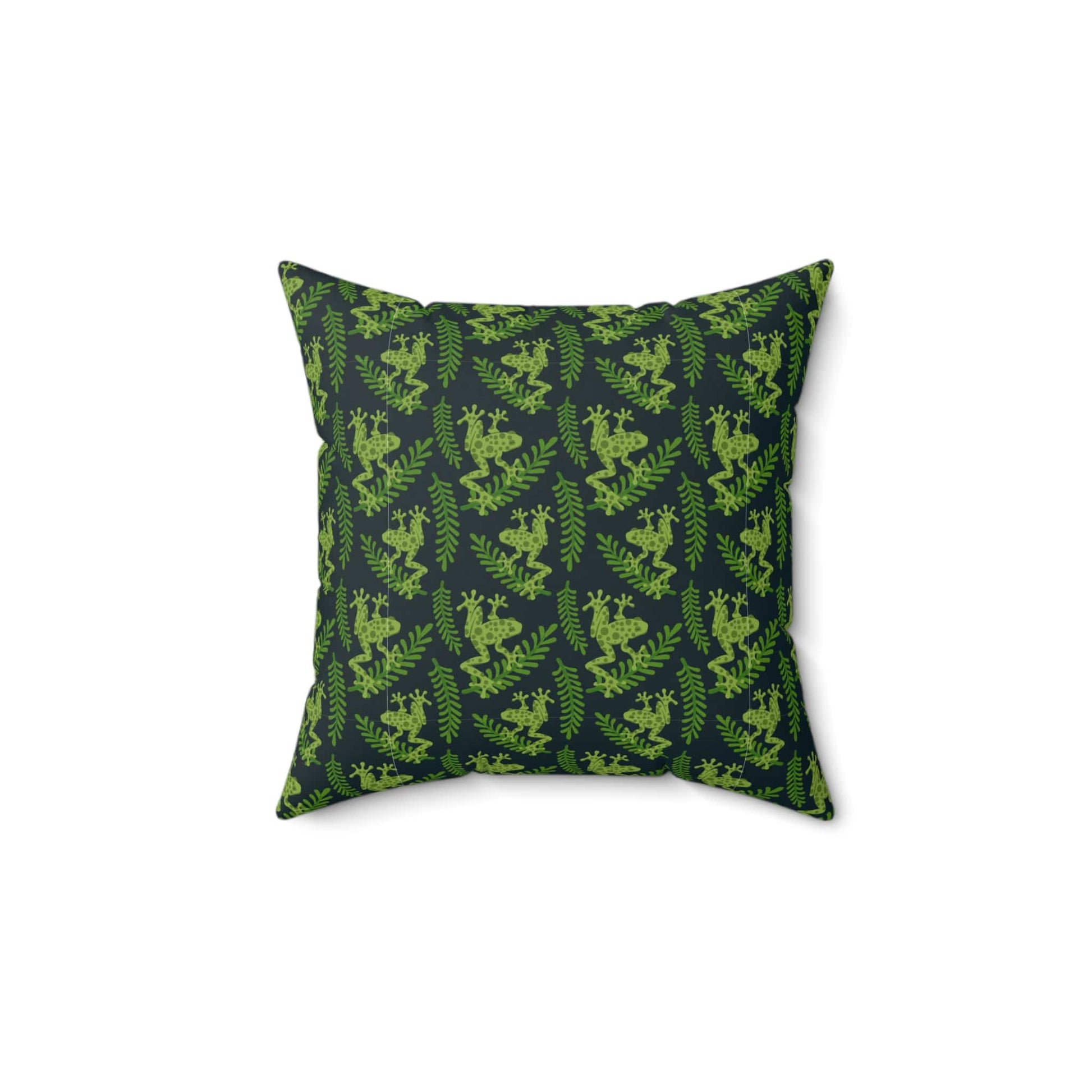Emerald Canopy Frogs Throw Pillow