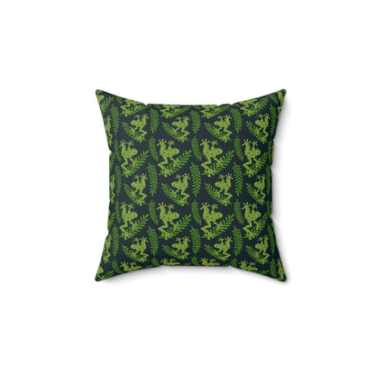 Emerald Canopy Frogs Throw Pillow