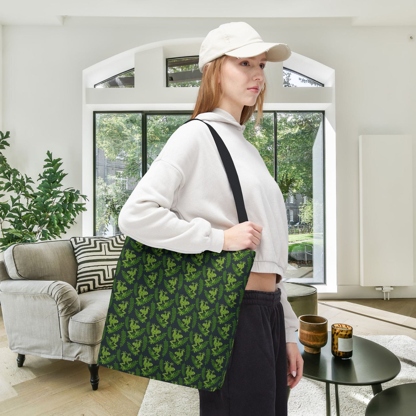 Emerald Canopy Frogs Canvas Tote Bag