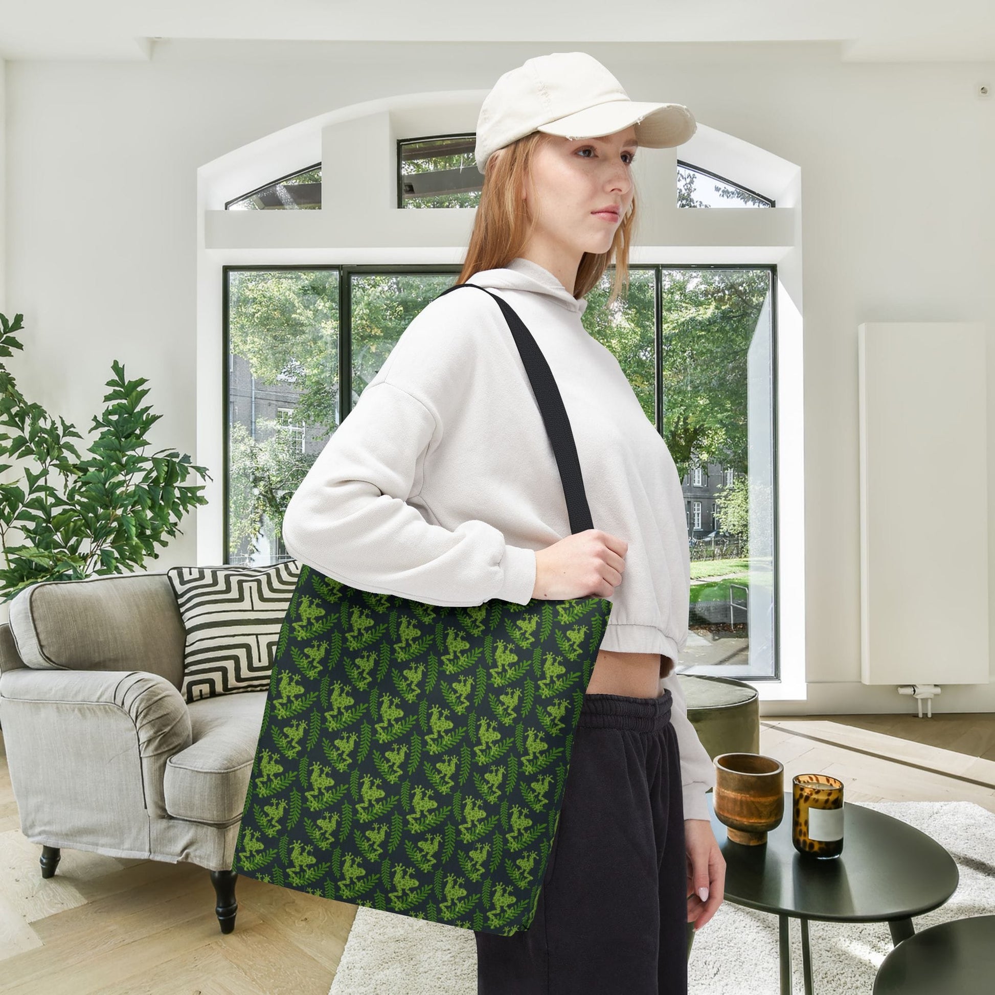 Emerald Canopy Frogs Canvas Tote Bag