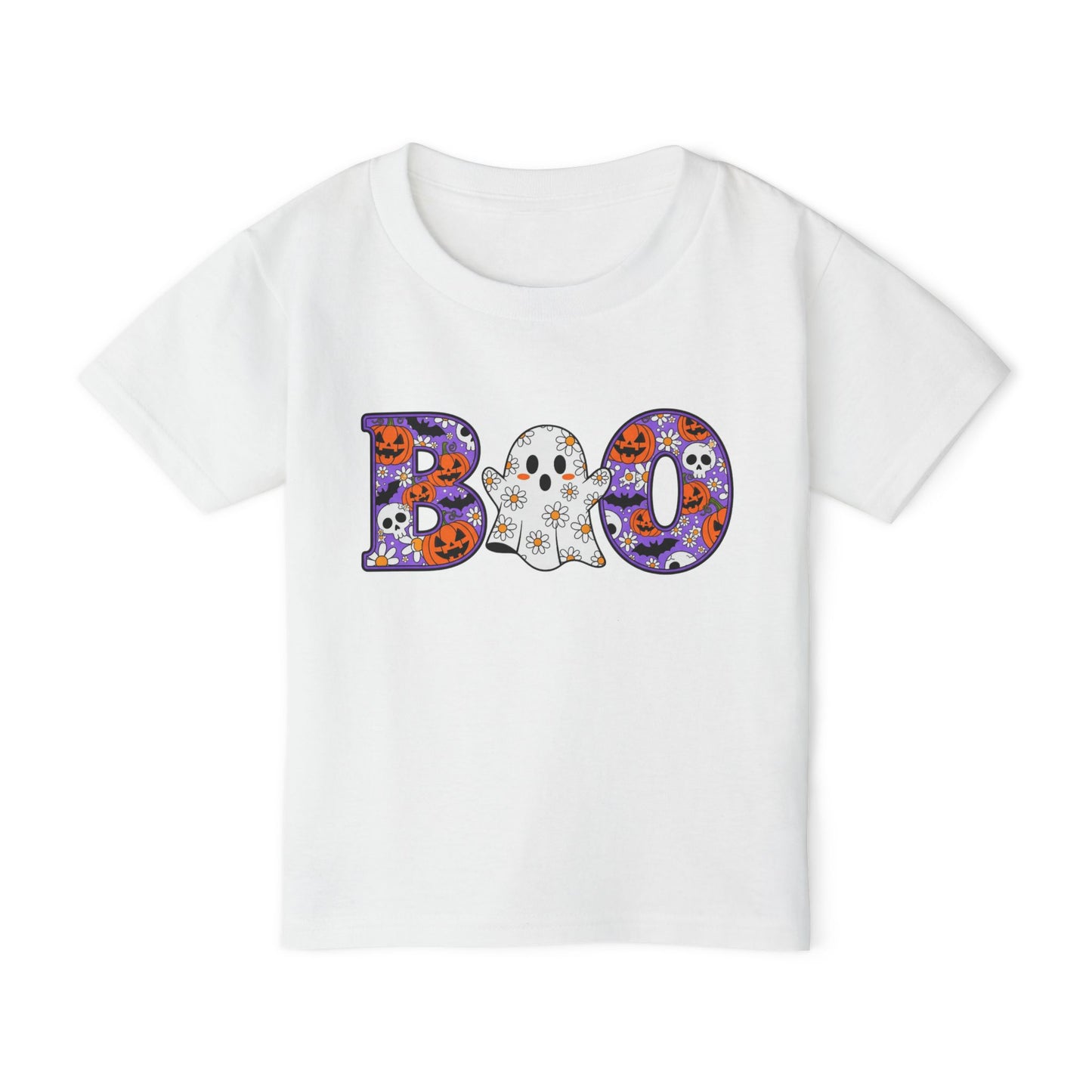 Cute Floral Boo w/Ghost Heavy Cotton™ Toddler T-shirt