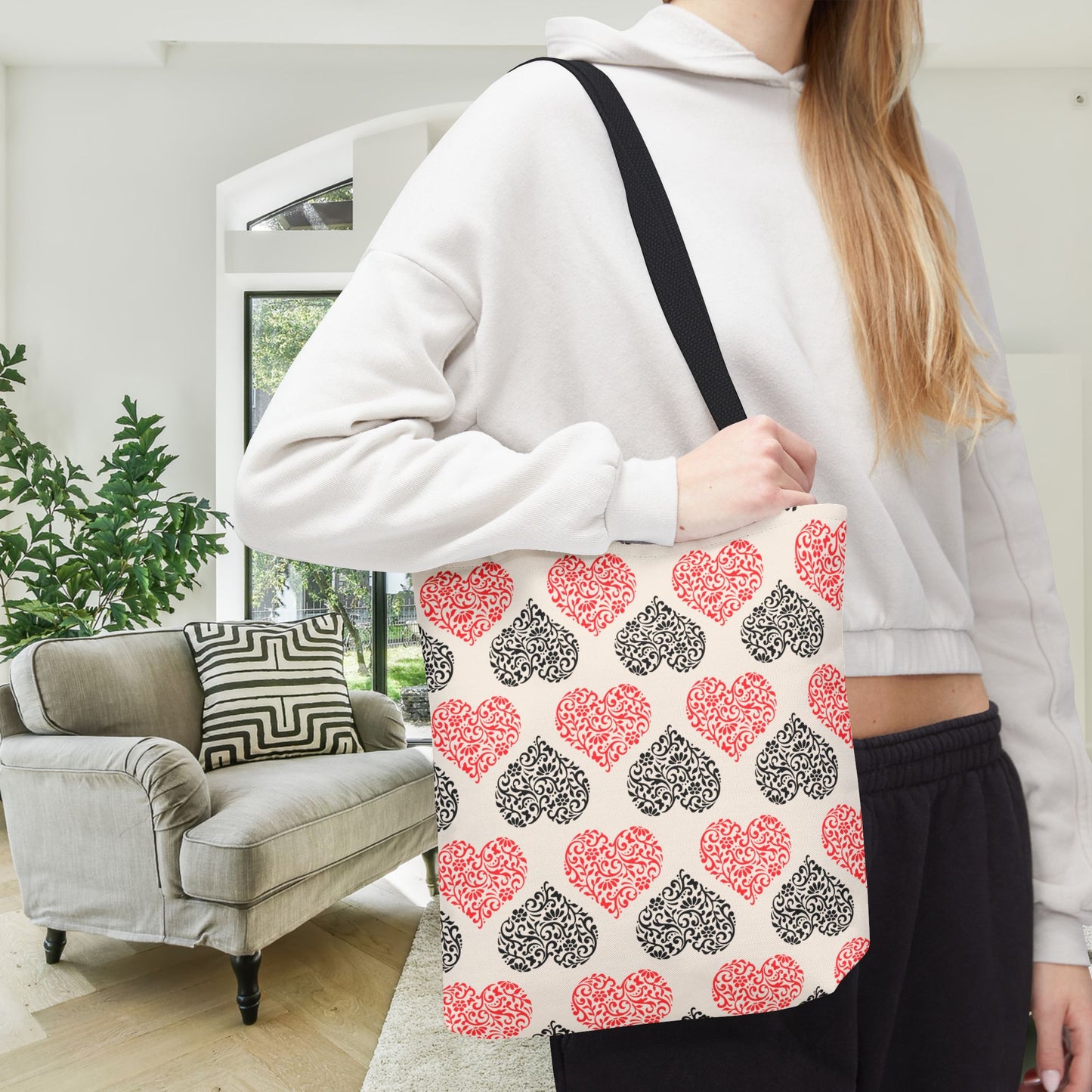 Rustic Hearts Canvas Tote Bag