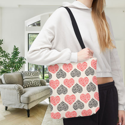 Rustic Hearts Canvas Tote Bag