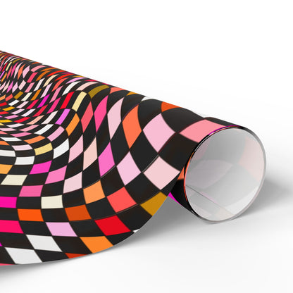 Warped Red Checkered Wrapping Paper