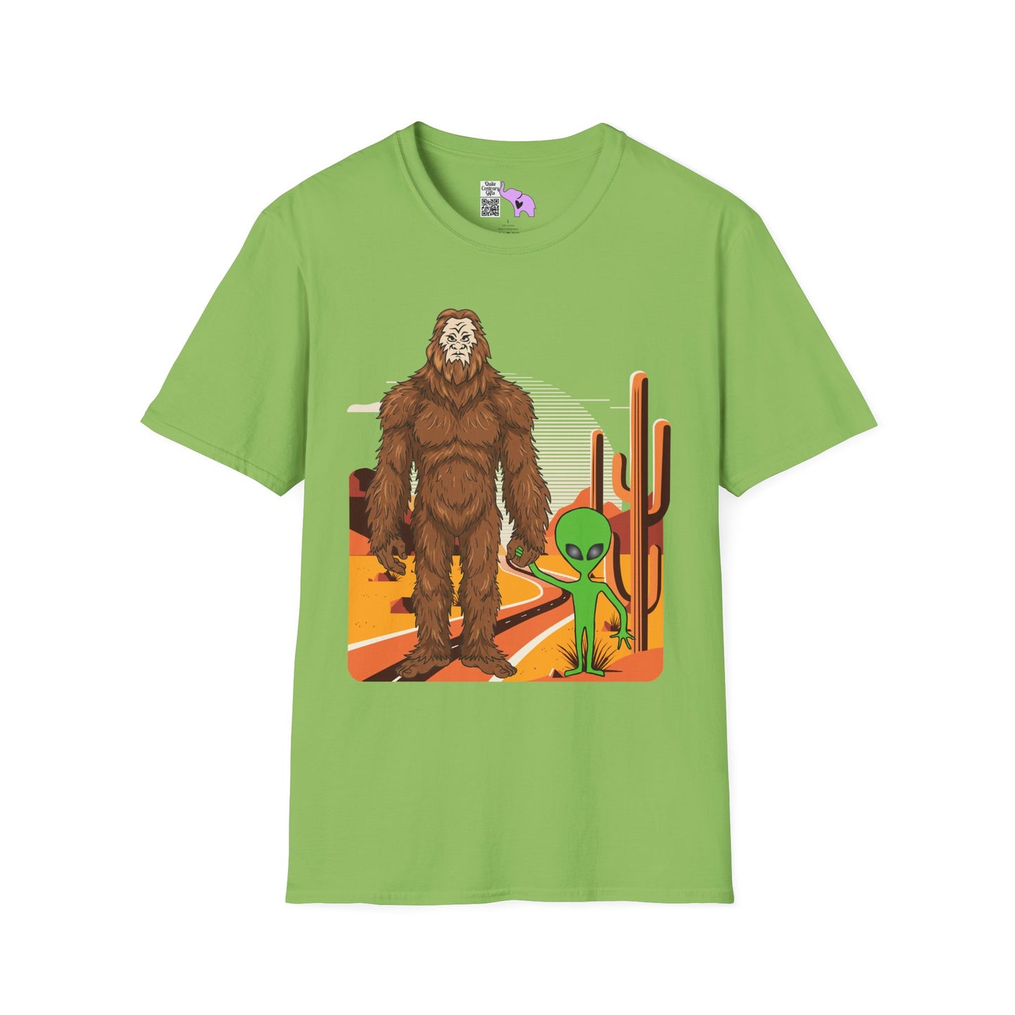 Bigfoot & Alien Adult T-shirt