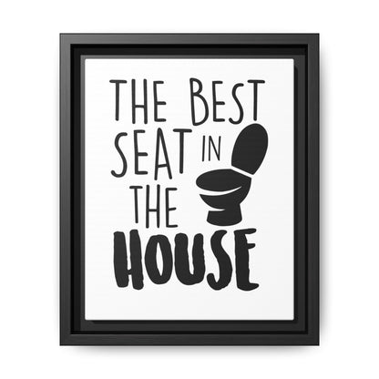 The Best Seat In The House Framed Canvas Bathroom Art
