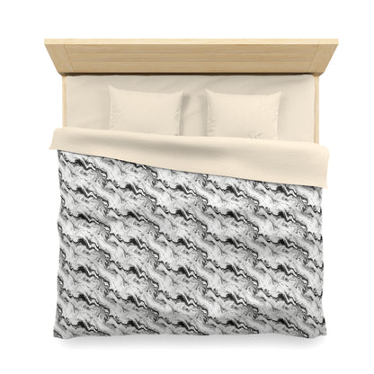 Frost Veil Marble Microfiber Duvet Cover