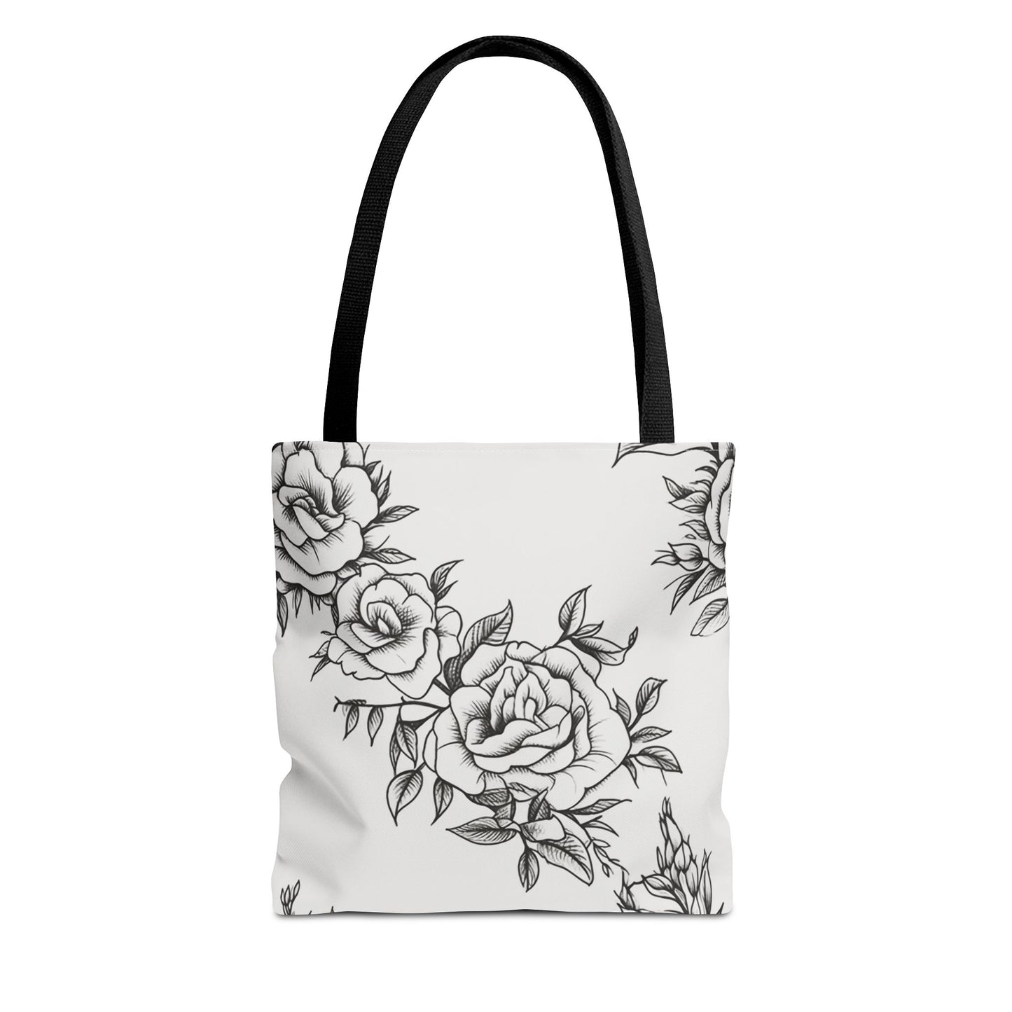Midnight Rose Sketch Canvas Tote Bag
