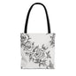 Midnight Rose Sketch Canvas Tote Bag