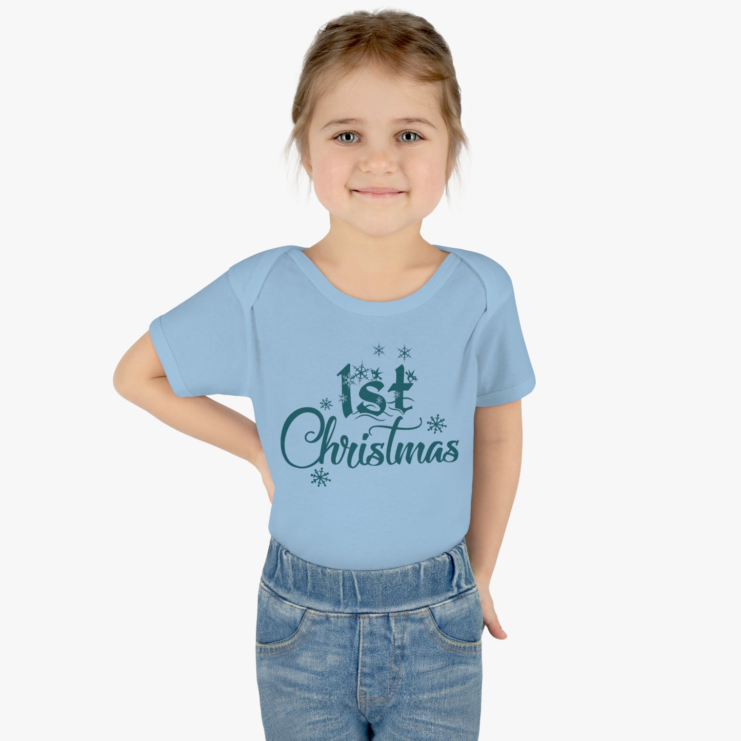 1st Christmas Infant Baby Rib Bodysuit