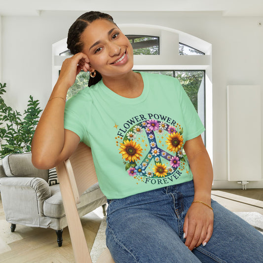 Flower Power Forever Adult T-shirt