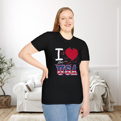 I Love The USA Adult T-shirt