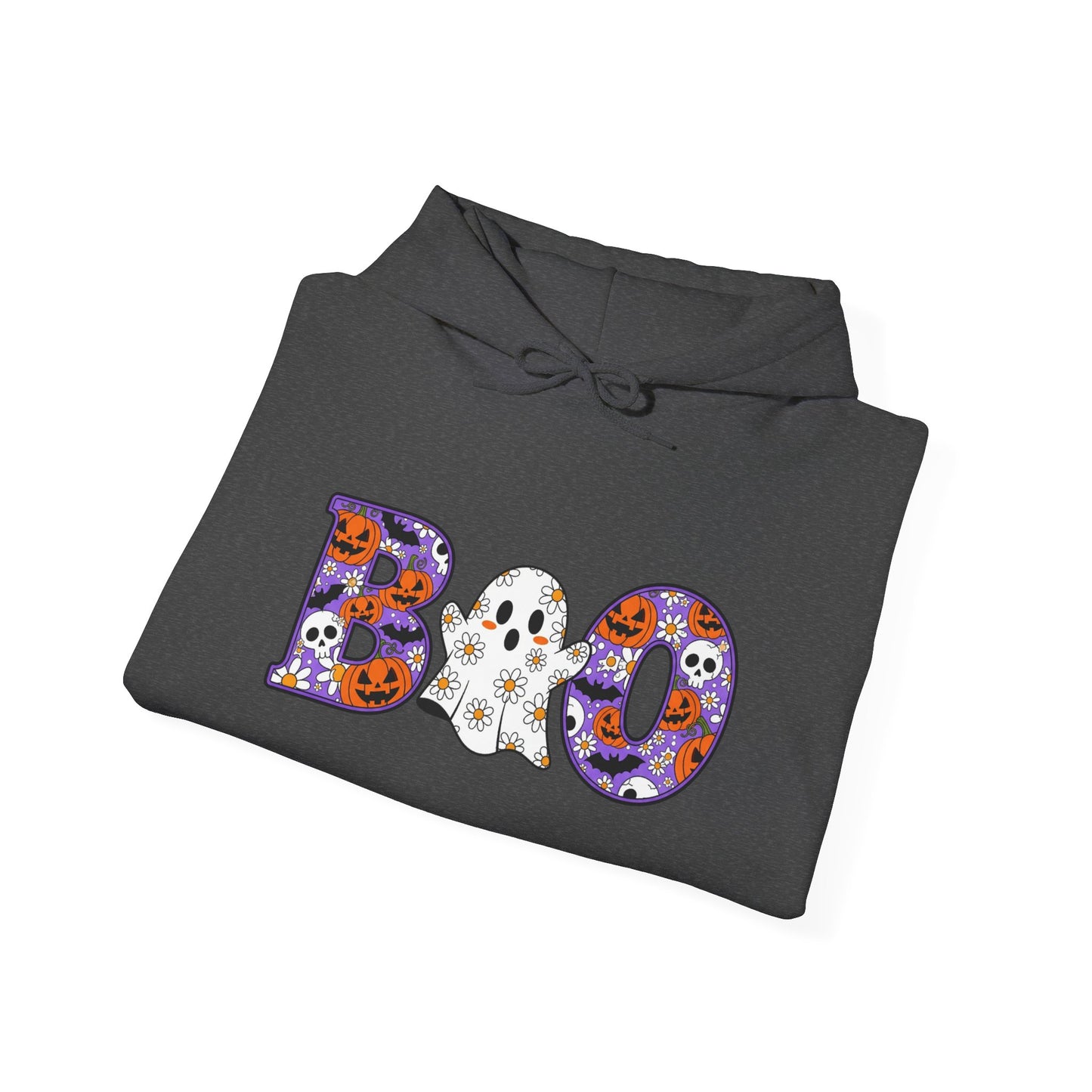 Cute Floral Boo w/Ghost Heavy Blend™ Hooded Sweatshirt