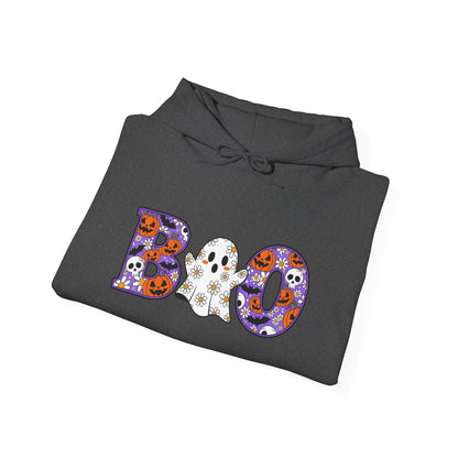 Cute Floral Boo w/Ghost Heavy Blend™ Hooded Sweatshirt